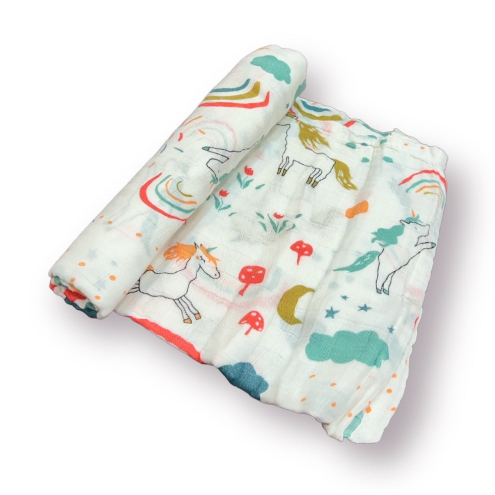 Unicorn Whispers Wraps Muslin Swaddles - Set of 2