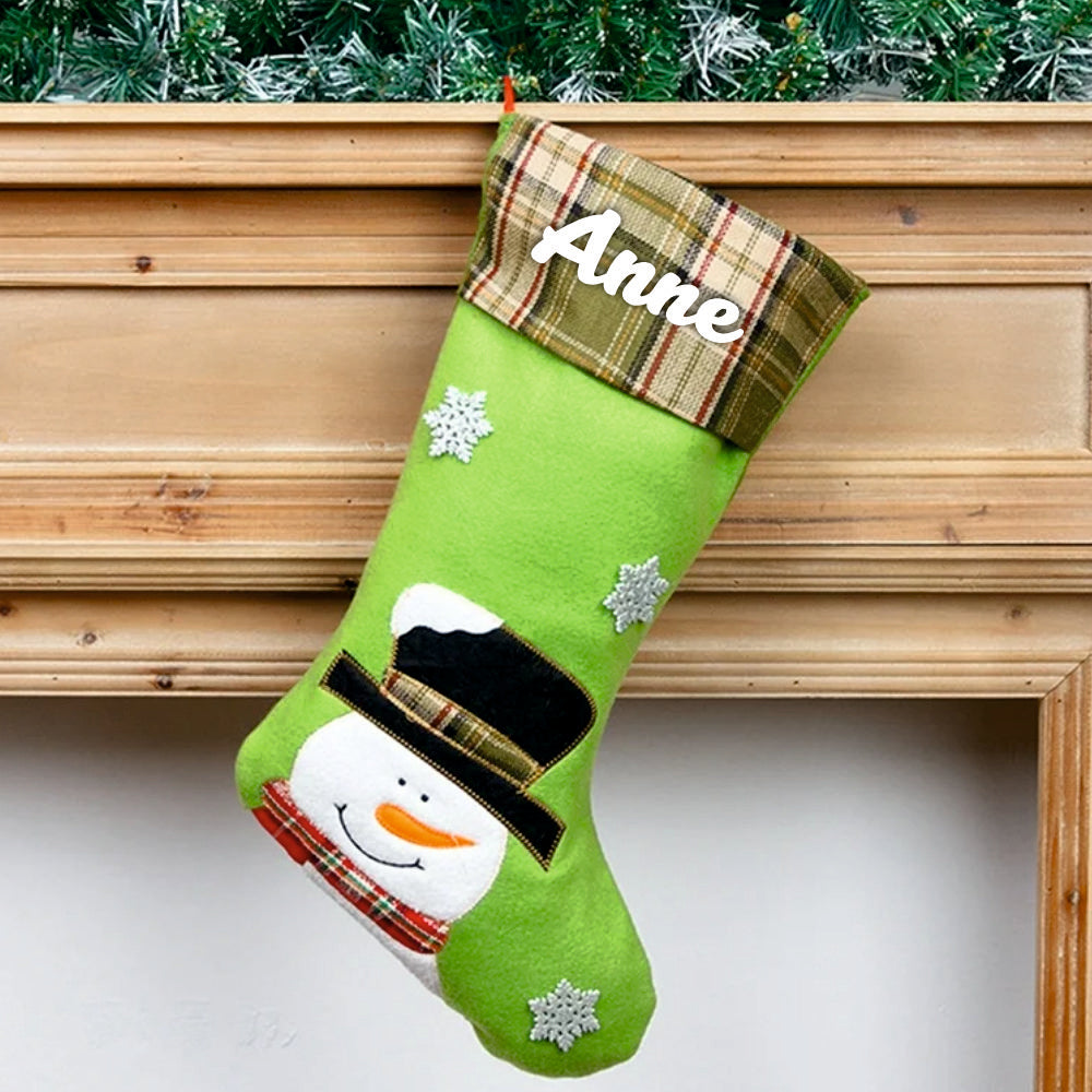 Plaid & Pine Stocking- Set of 3