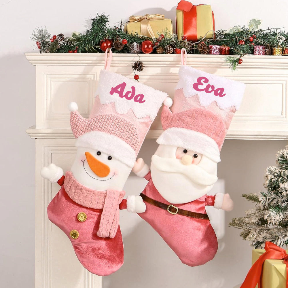 Candy Blush Stocking - Snowman
