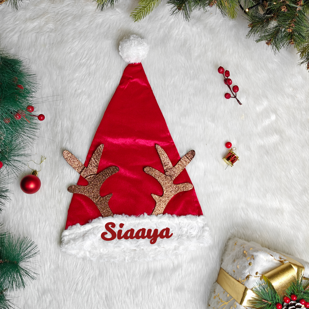 Reindeer Velvet Santa Caps (Adults)