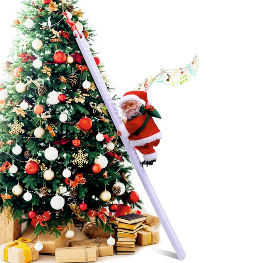 2 Ft Musical Tree Climbing Santa - Snowy Rise