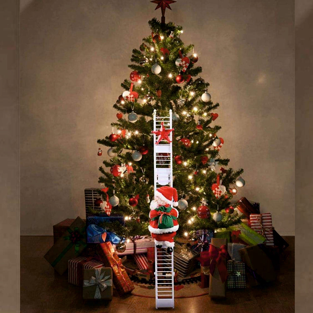 2 Ft Musical Tree Climbing Santa - Snowy Rise