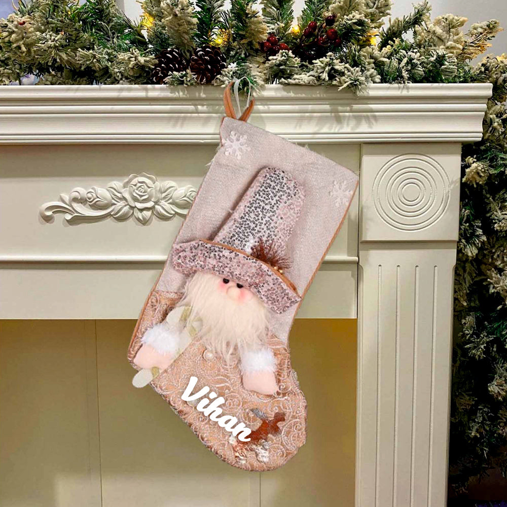 Blush & Gold Wonderland Stocking - Santa