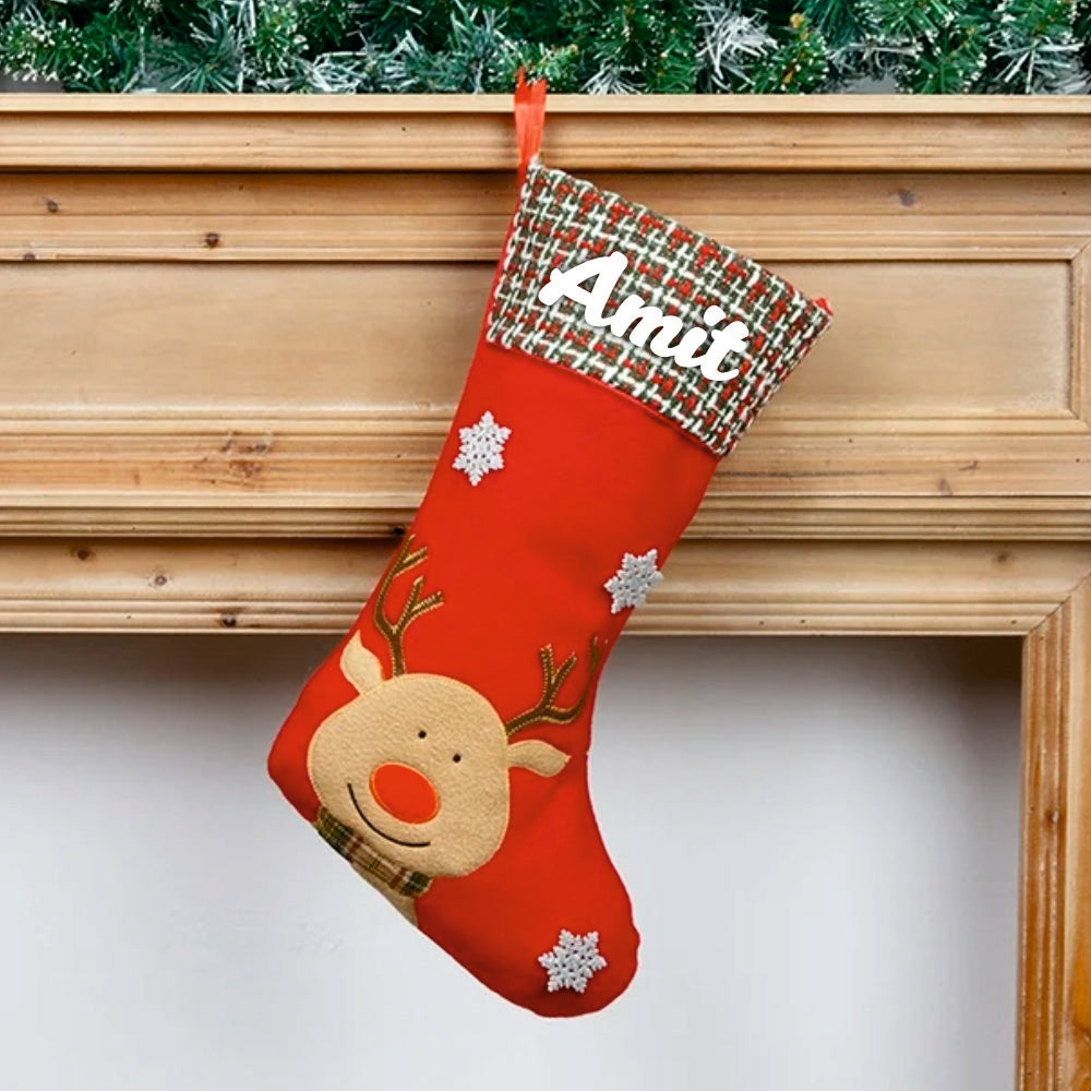 Plaid & Pine Stocking- Set of 3