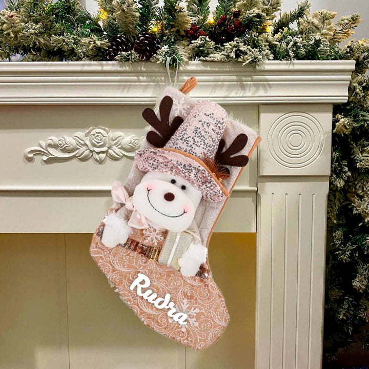 Blush & Gold Wonderland Stocking - Reindeer