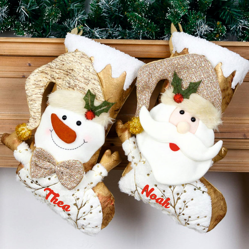 Golden Glow Stocking - Santa
