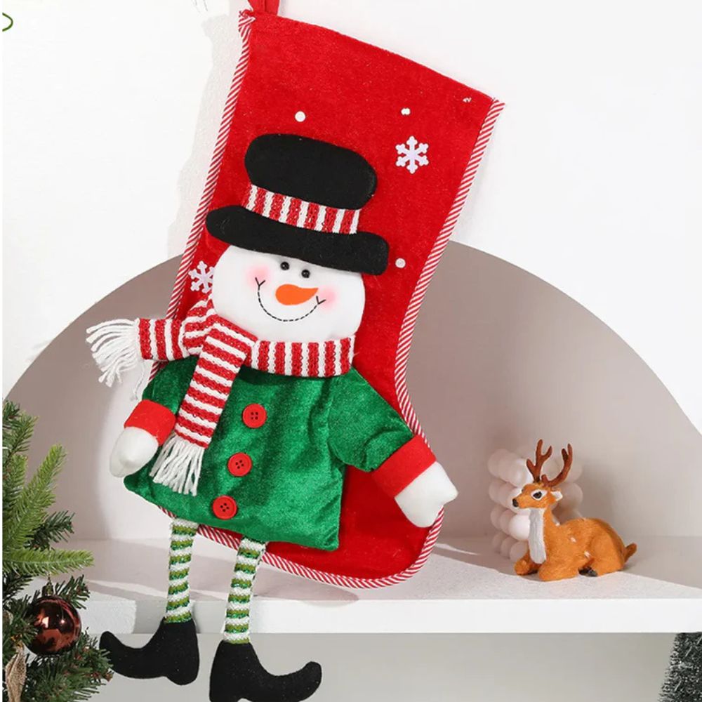 Babble Wrap Dangling Legs Stocking (Snowman’s Delight)