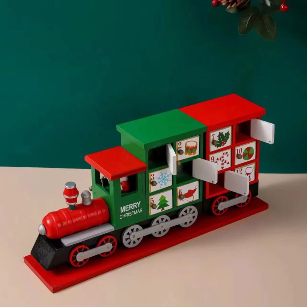 Babble Wrap Wooden Advent Calendar (Festive Freight Countdown Train)