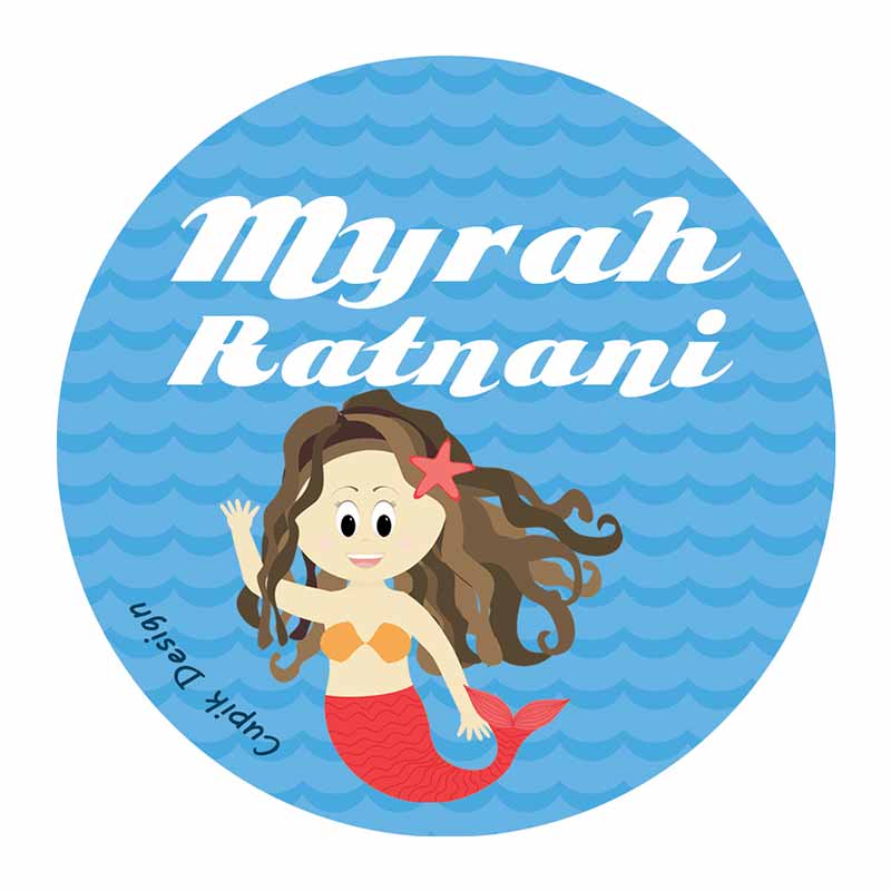 Mermaid Waterproof Stickers (Round)