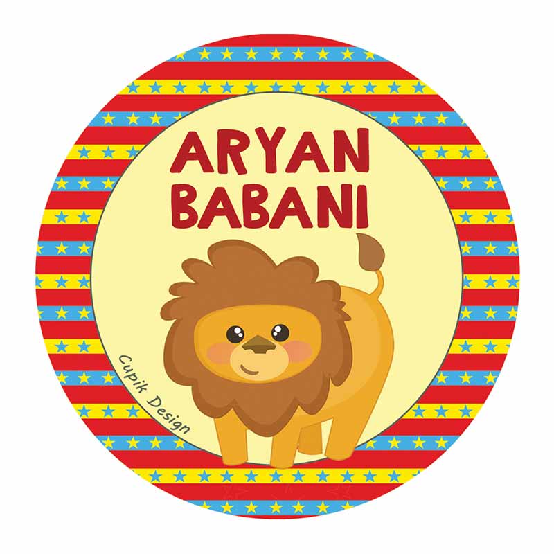 Lion Waterproof Stickers (Round)