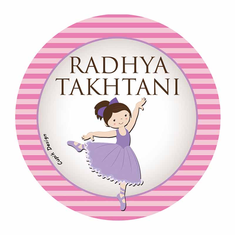 Ballerina Waterproof Stickers (Round)