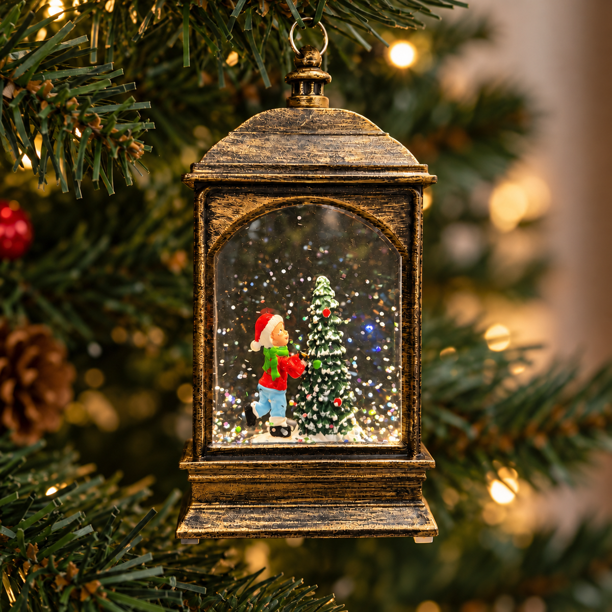 Vintage Christmas tree lantern hanging