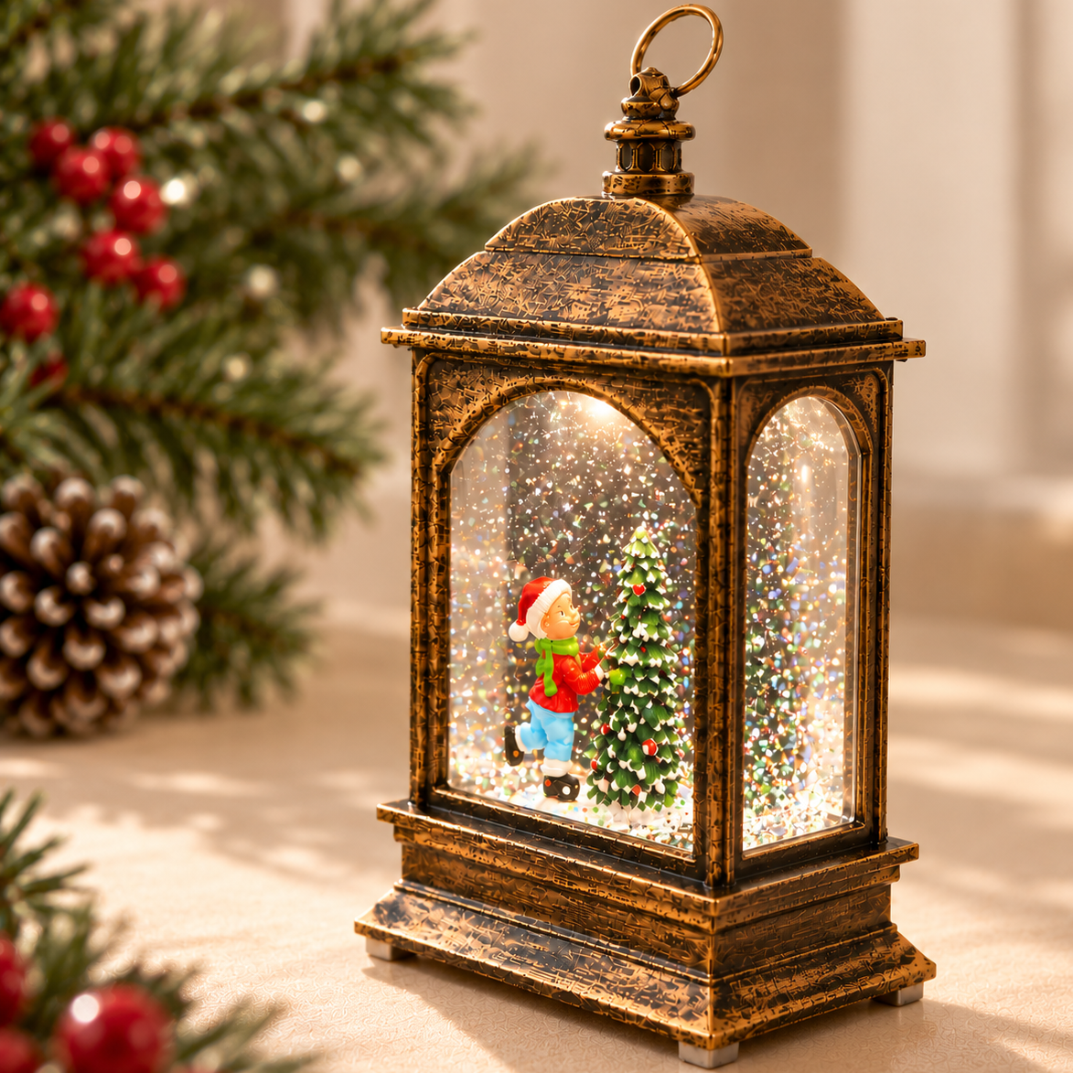 Vintage Christmas tree lantern hanging