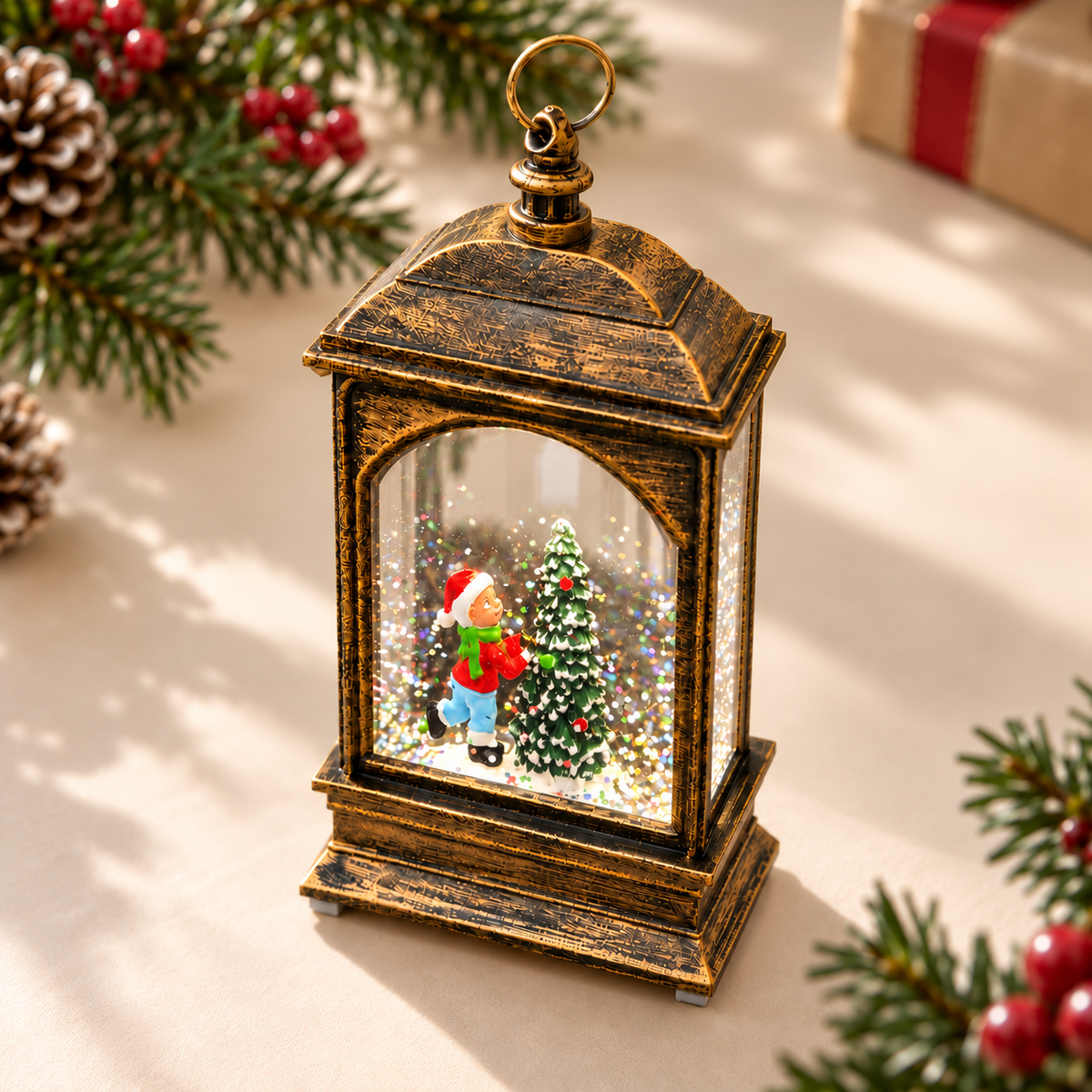 Vintage Christmas tree lantern hanging