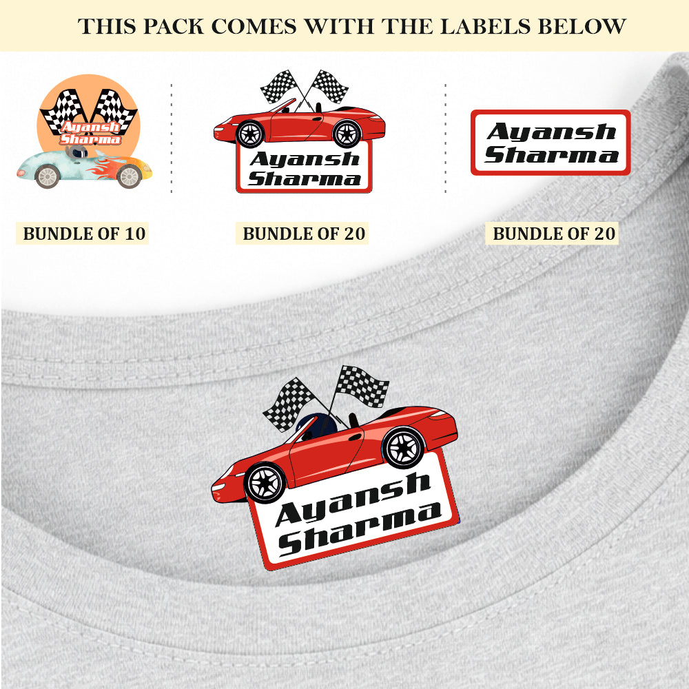 Vroom Vroom Iron On Label ( Pack of 50 )