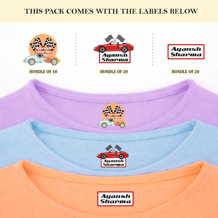 Vroom Vroom Iron On Label ( Pack of 50 )