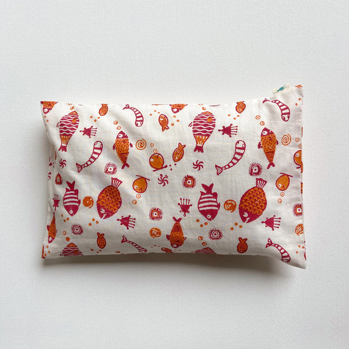 GIFT SET - ORGANIC FISH PRINT KAPOK PILLOW +  MARACAS