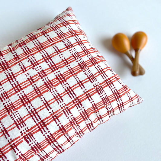 GIFT SET - ORGANIC MANJHA PRINT KAPOK PILLOW + MARACAS