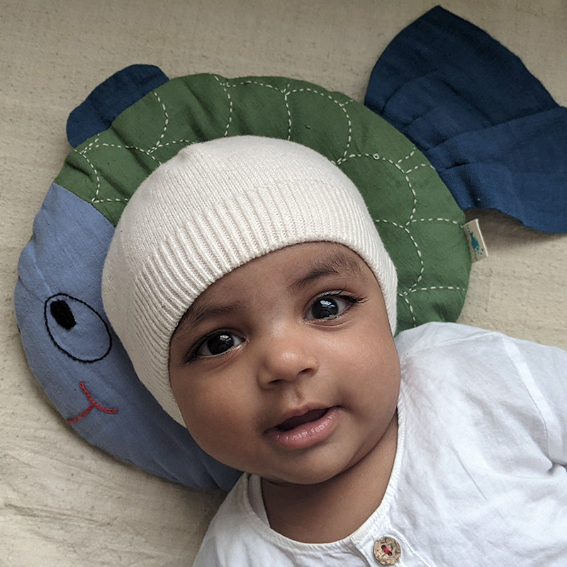 NEWBORN GIFT SET - ORGANIC MUSTARD SEED FISH PILLOW + MARACAS