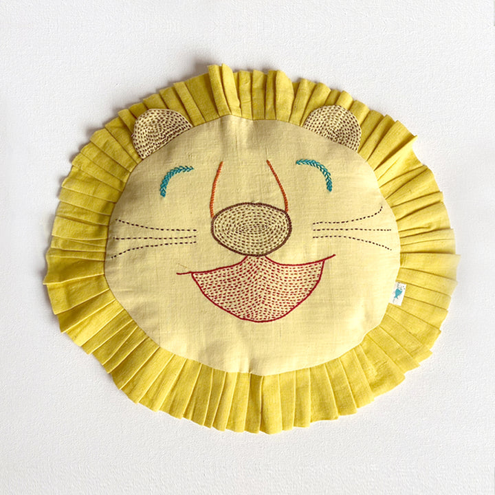 NEWBORN GIFT SET - ORGANIC MUSTARD SEED LION PILLOW + MARACAS