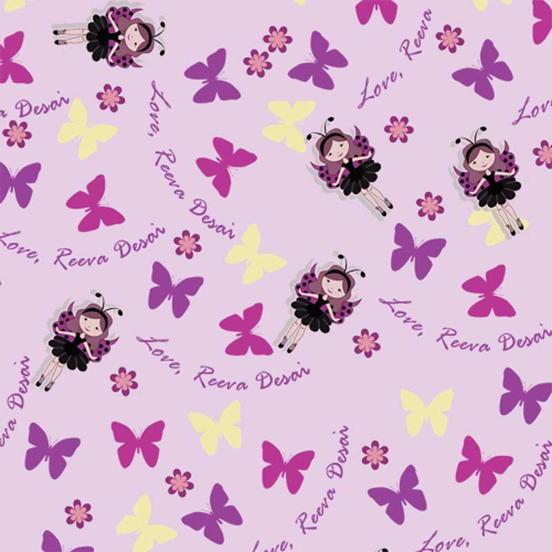 Personalised Lavender Fairies Wrapping Paper