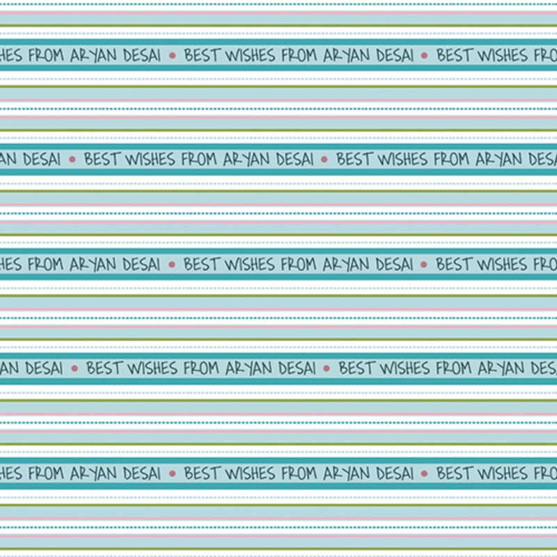 Personalised Horizontal Blue Wrapping Paper