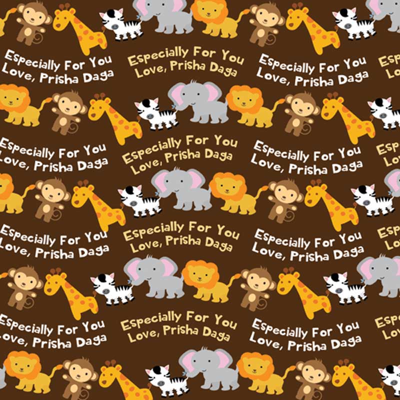 Personalised Animal Train Wrapping Paper