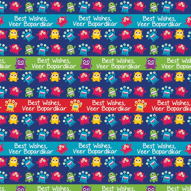 Personalised Monsters Wrapping Paper