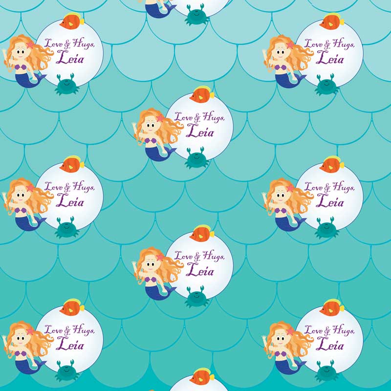 Personalised Mermaid Wrapping Paper