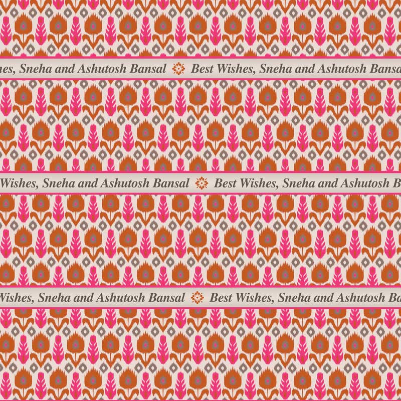 Personalised Ikat Wrapping Paper