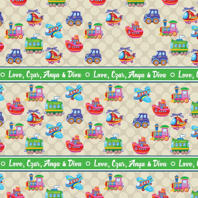 Personalised Toy Cars Wrapping Paper