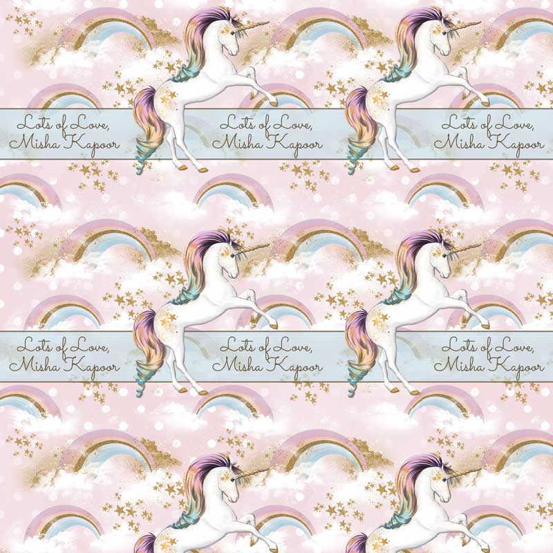 Personalised Unicorns Wrapping Paper