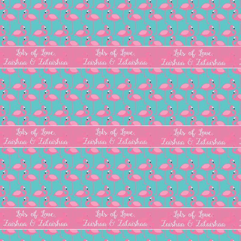 Buy Personalised Flamingoes Wrapping Paper | Cupik Design