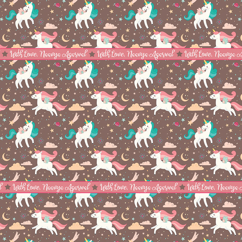 Personalised Dreaming of Unicorns Wrapping Paper