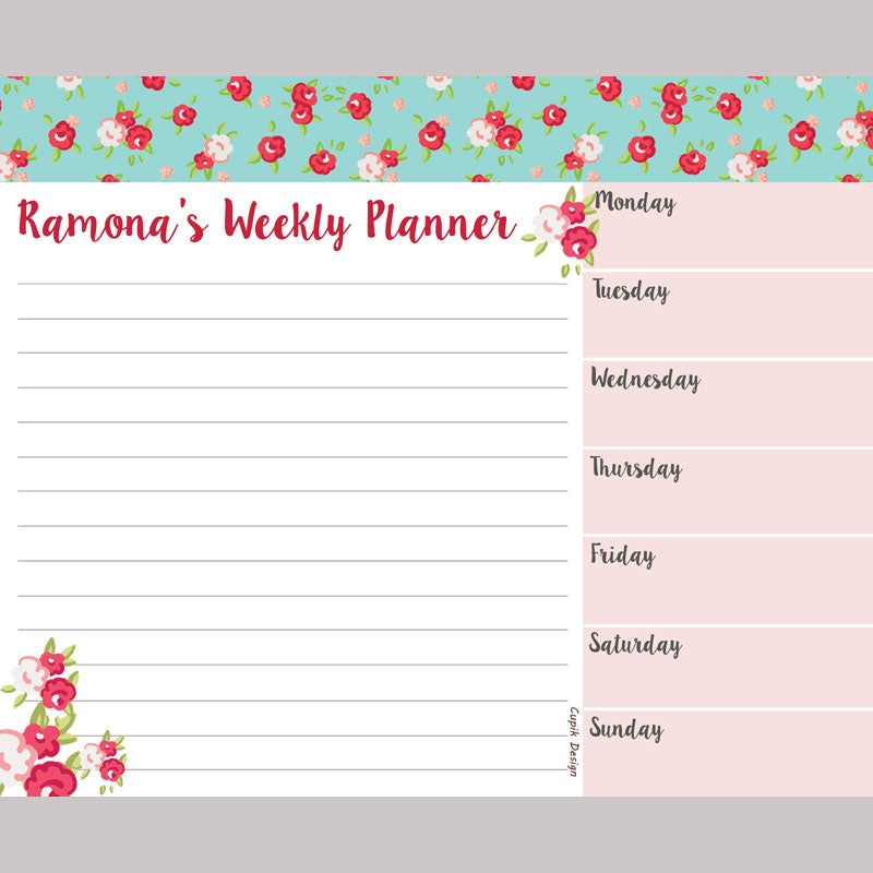 Blue Daisies Weekly Planner