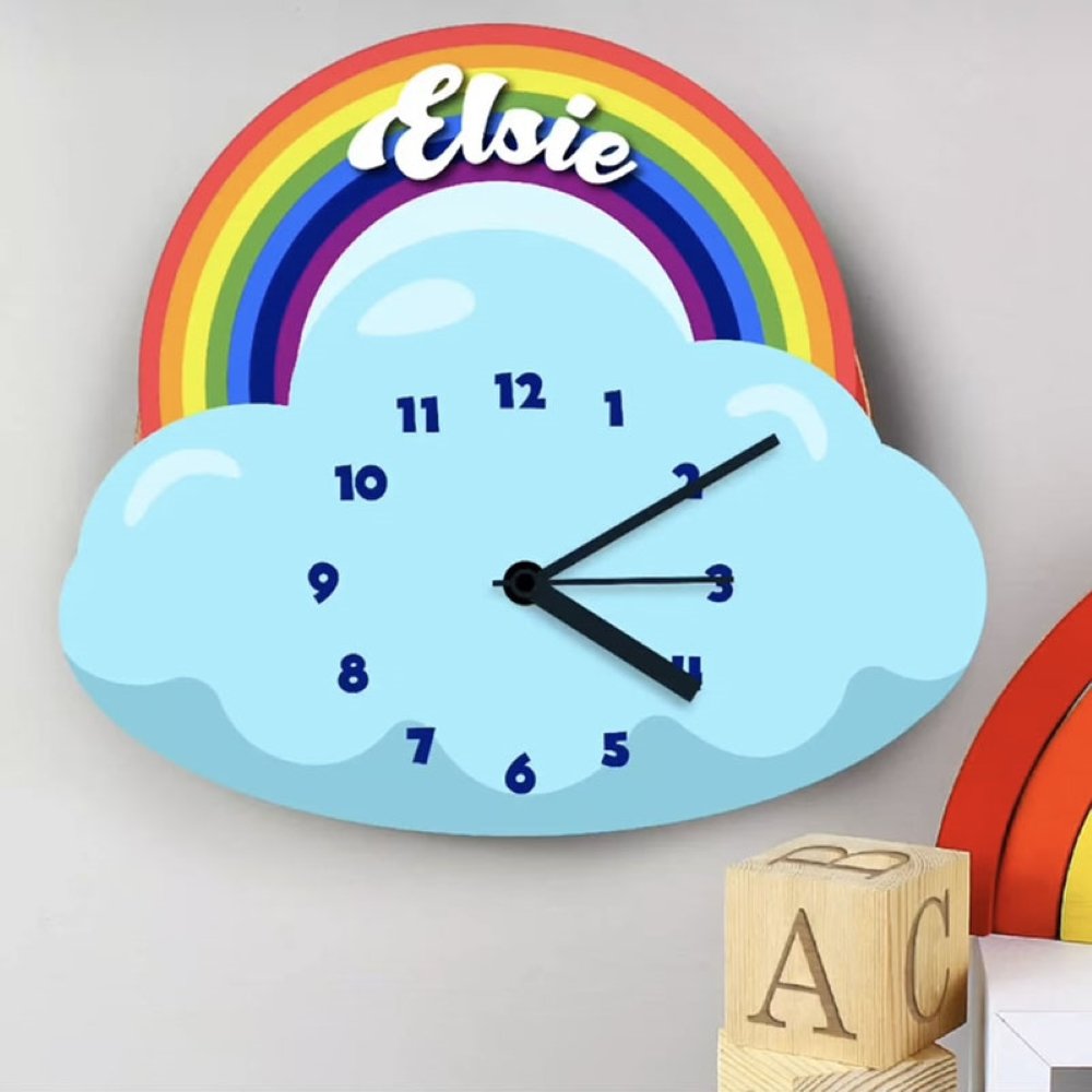 Wall Clock- Rainbow – Babble Wrap
