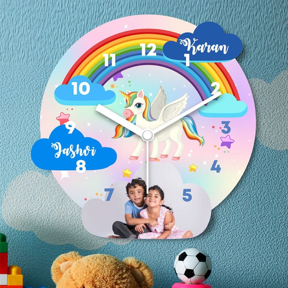 Wall Clock- Unicorn with Photo