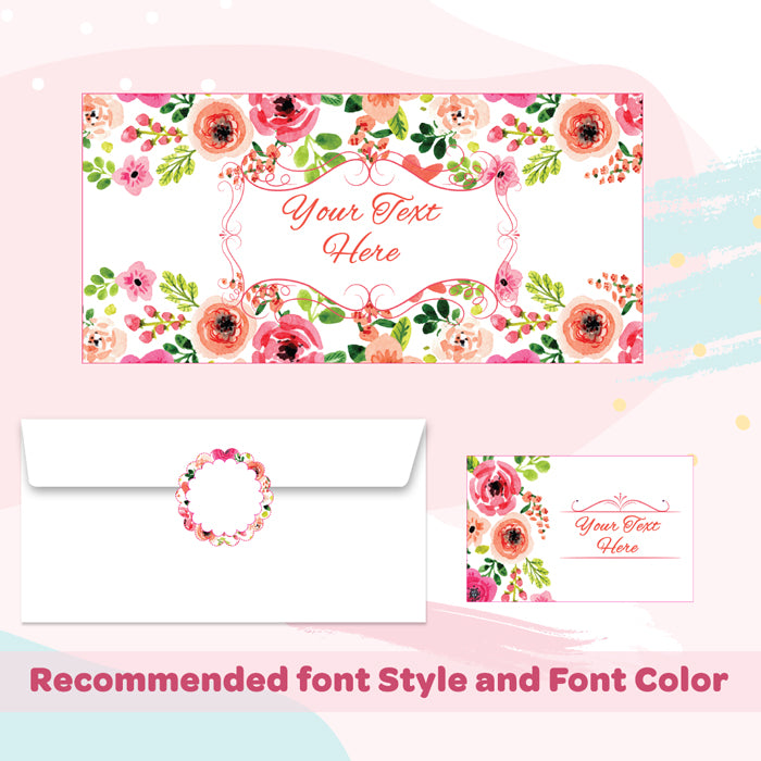 PERSONALISED GIFT ENVELOPES, CARDS & STICKERS COMBO -  WATERCOLOR, SET OF 130