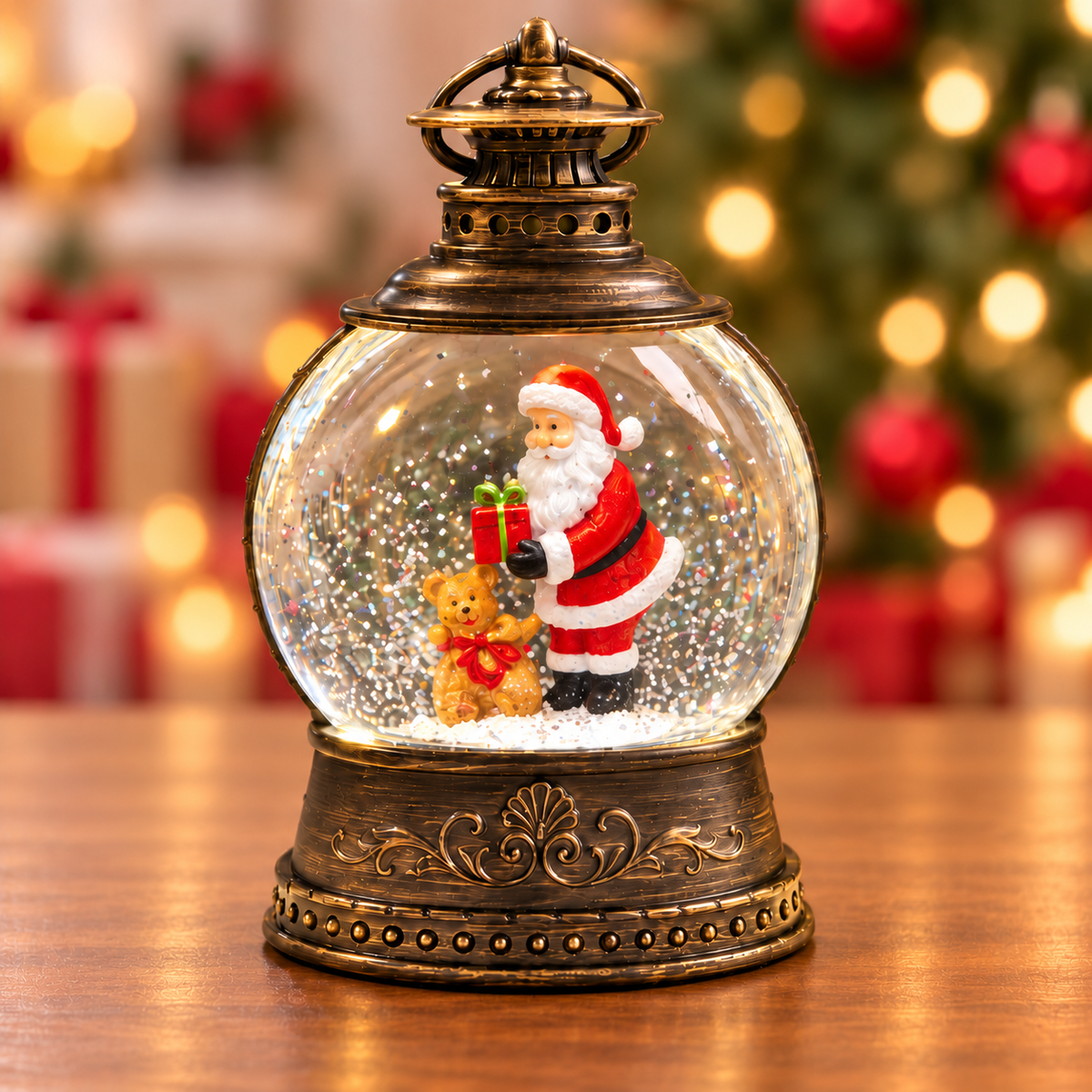 Water Light Carols - Santa & Snowman's Snowglobe - Set of 2