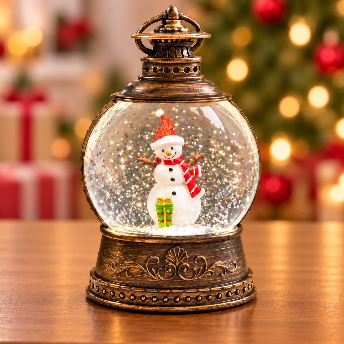 Water Light Carols - Santa & Snowman's Snowglobe - Set of 2