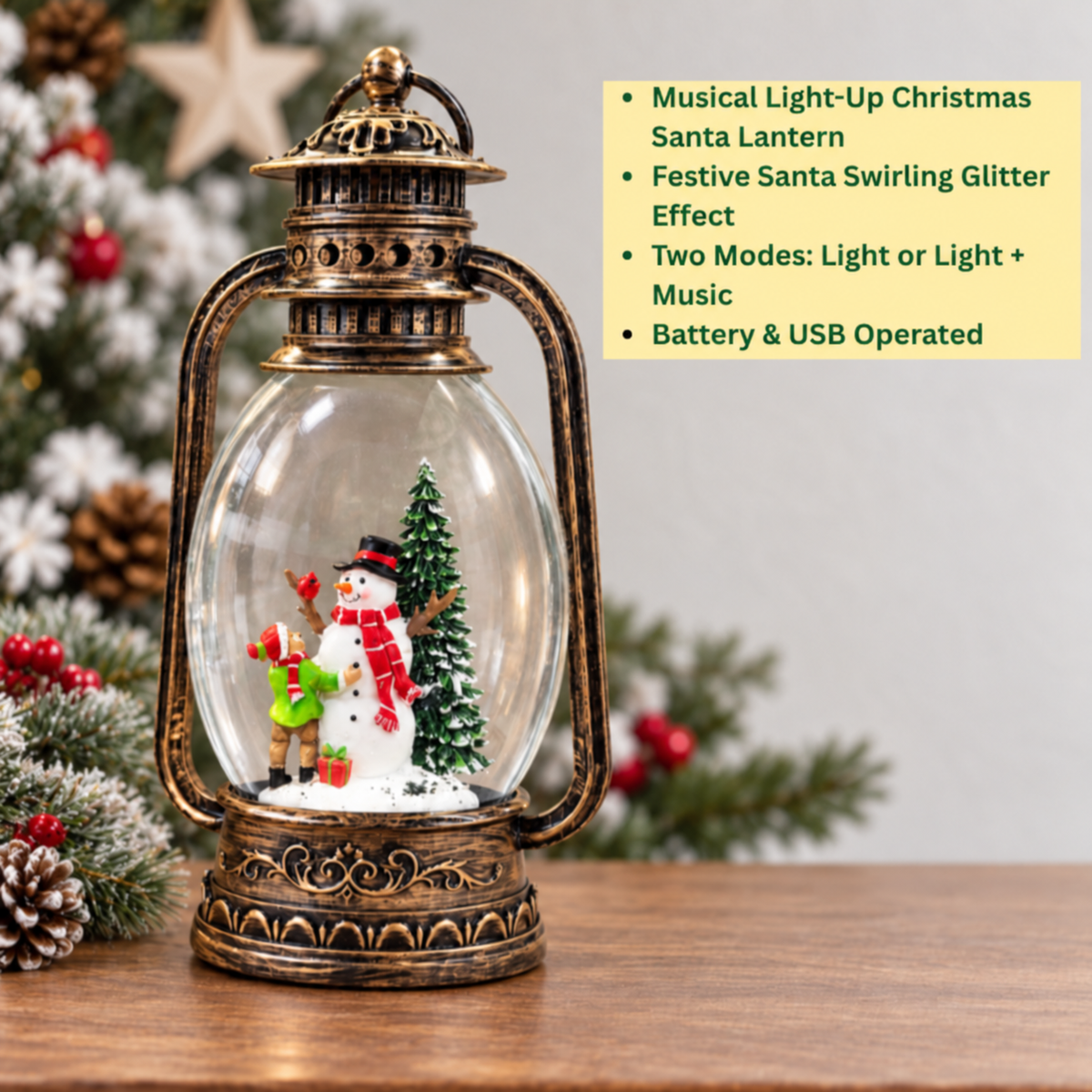 Water Light Carols - Snowman’s Magical Light-Up Lantern