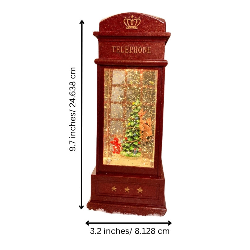 Water Light Carols - Rotating Santa Sleigh Telephone Booth