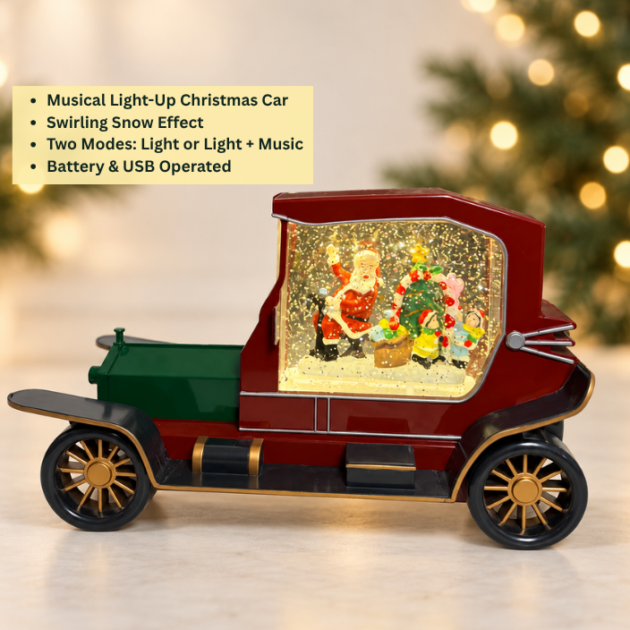 Water Light Carols - Santa & Friends Vintage Car