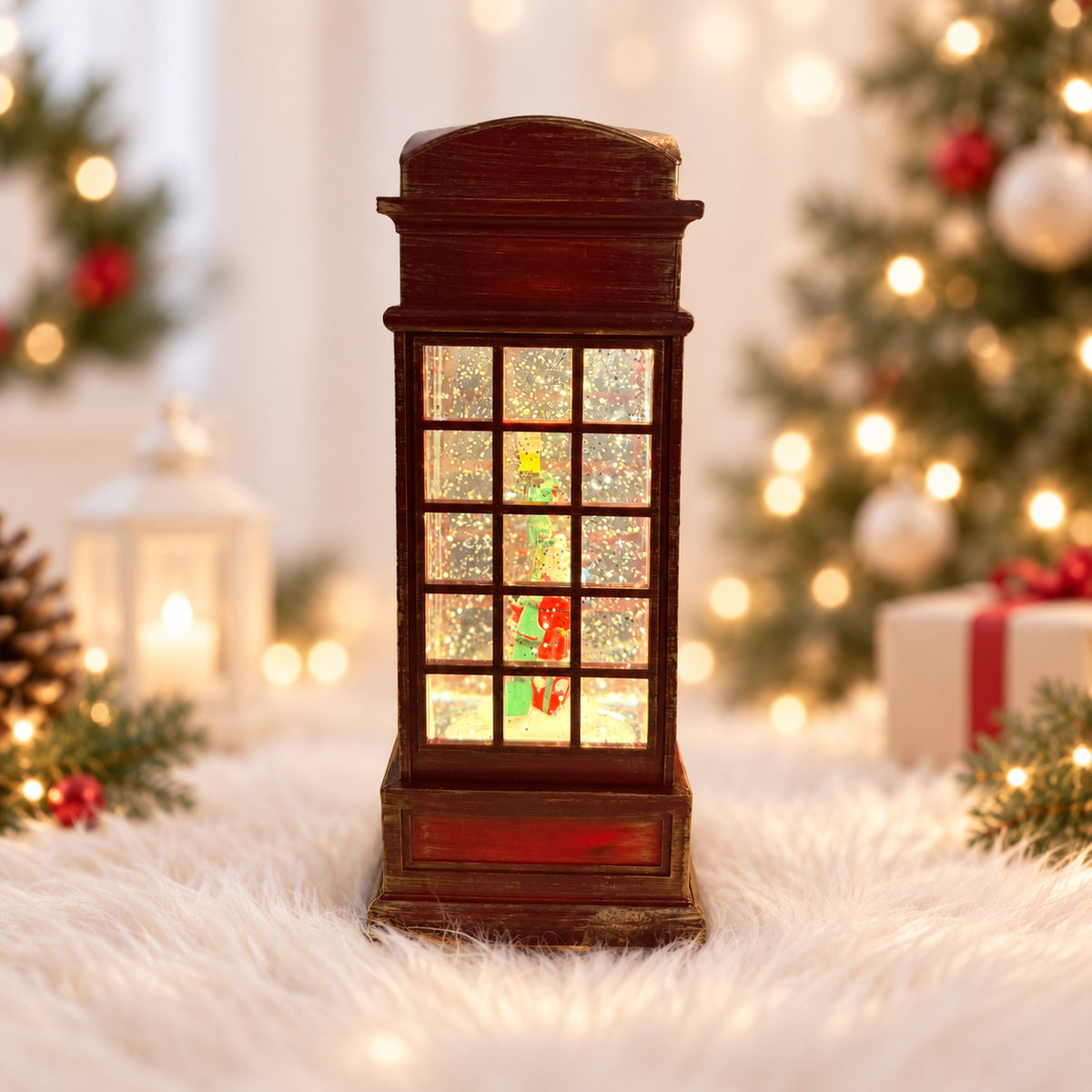 Water Light Carols - Santa & Gifts London Telephone Booth