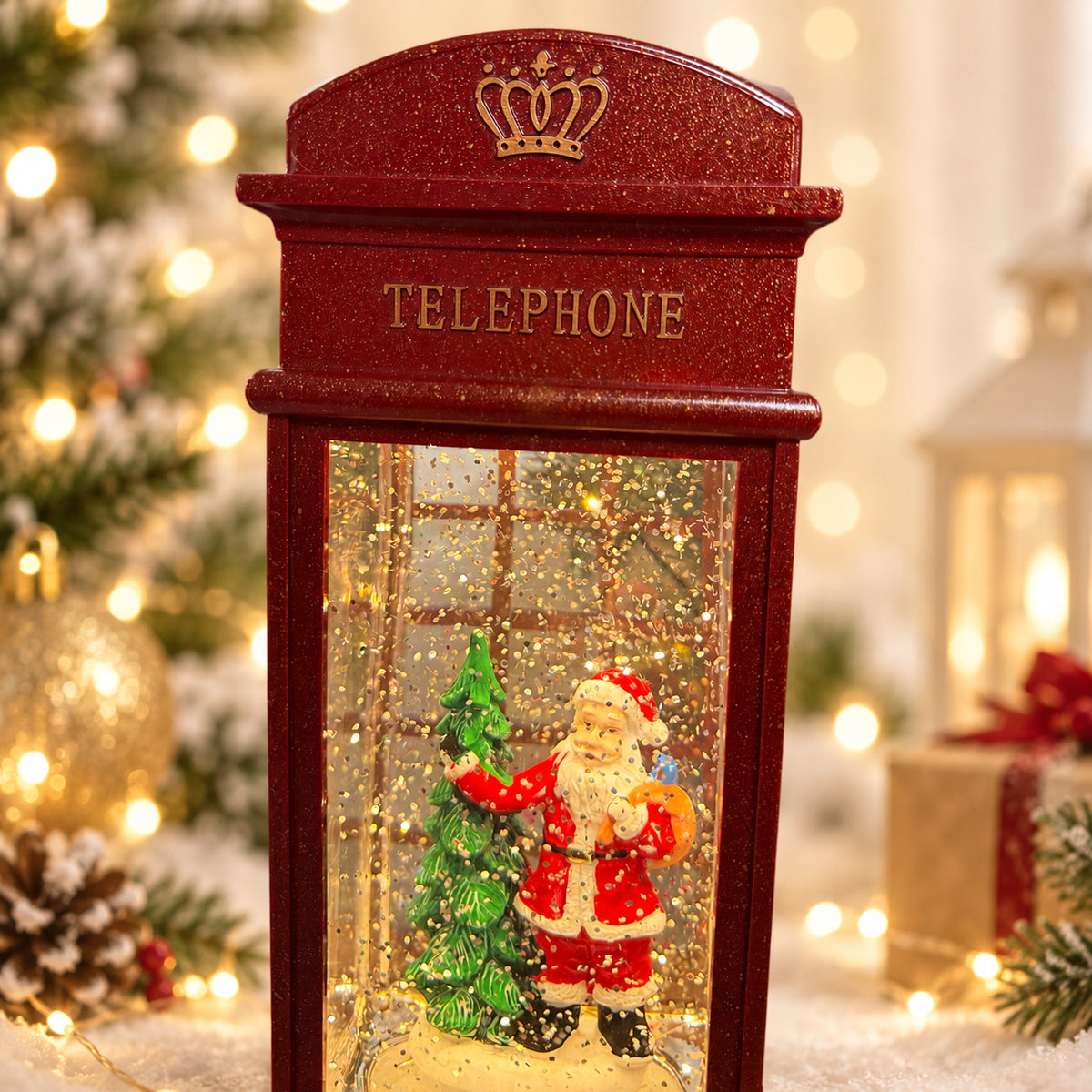 Water Light Carols - Santa by the Tree Telephone Booth