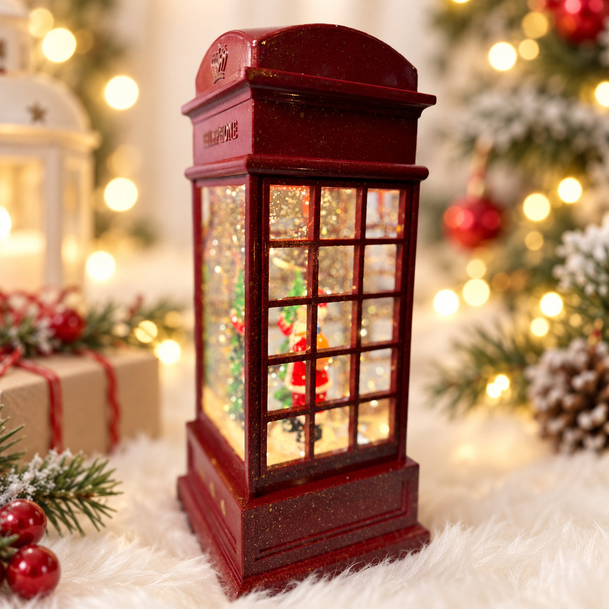 Water Light Carols - Santa by the Tree Telephone Booth