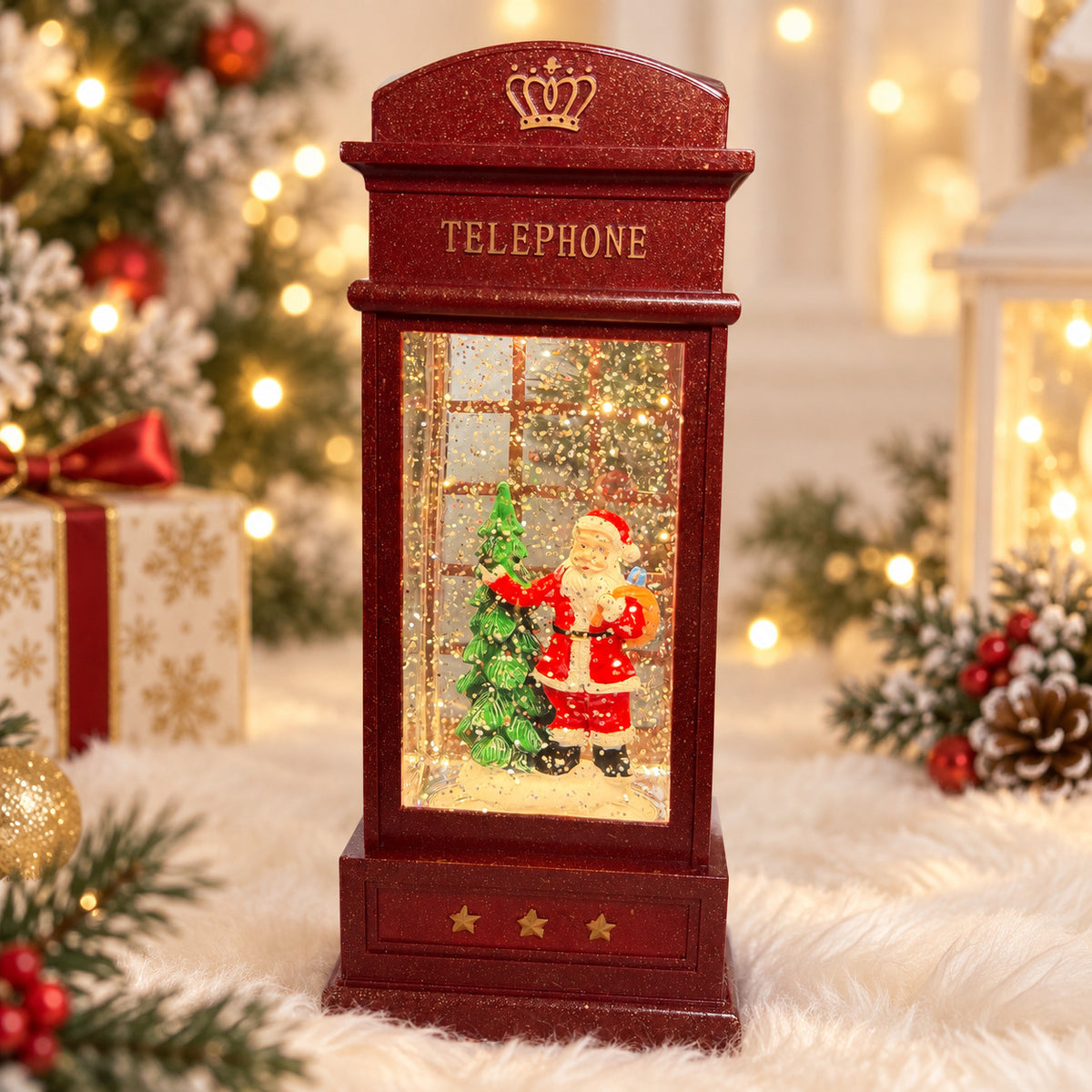 Water Light Carols - Santa by the Tree Telephone Booth