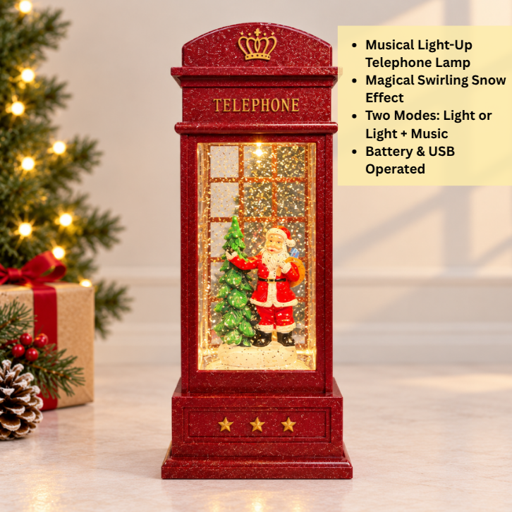 Water Light Carols - Santa by the Tree Telephone Booth