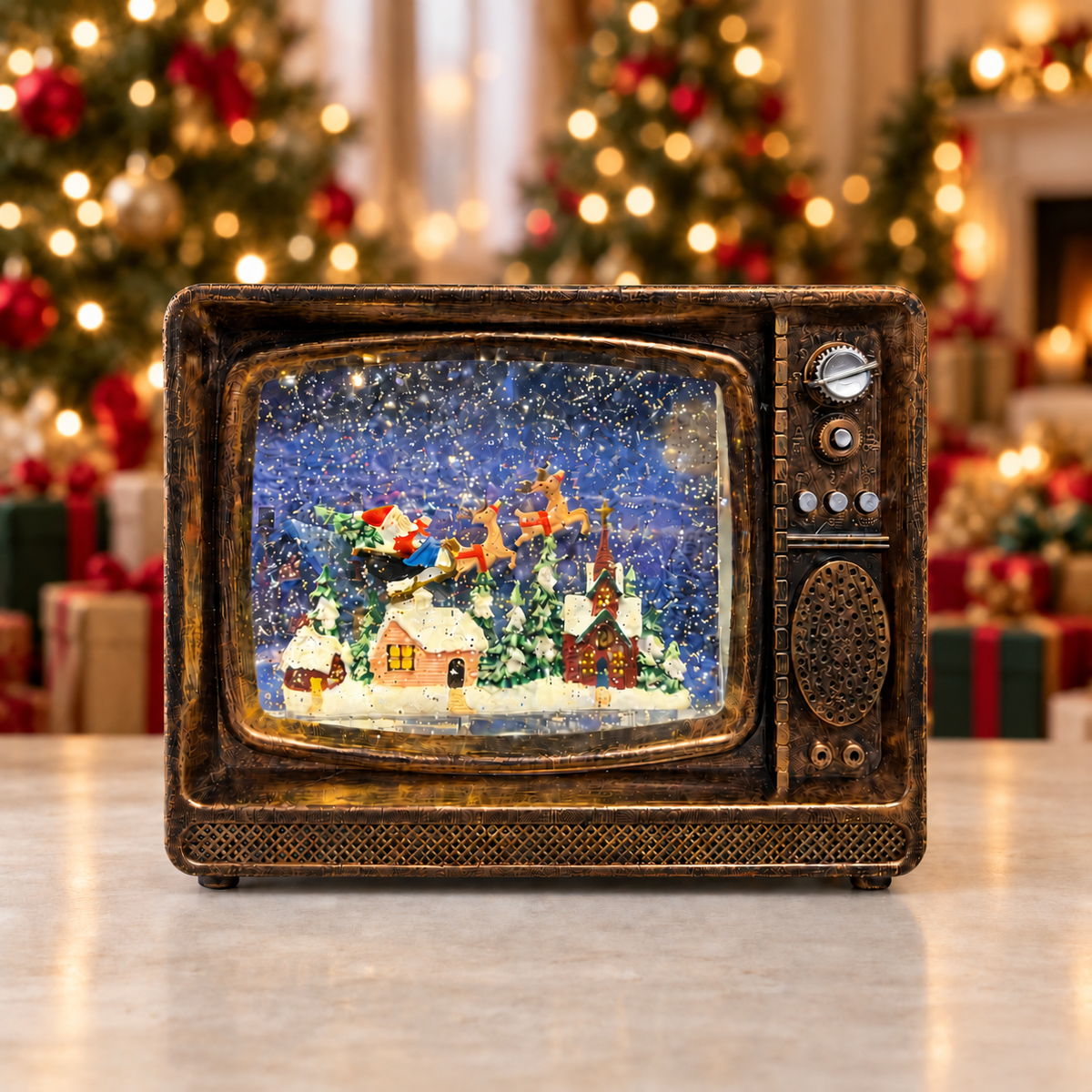 Water Light Carols - Santa’s Sleigh Glitter TV