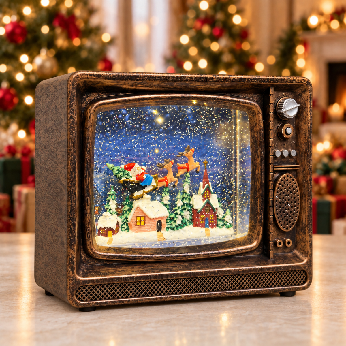 Water Light Carols - Santa’s Sleigh Glitter TV